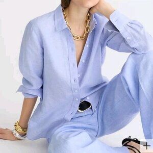 J J Crew Women's Linen Shirt Slim Baird McNutt 18